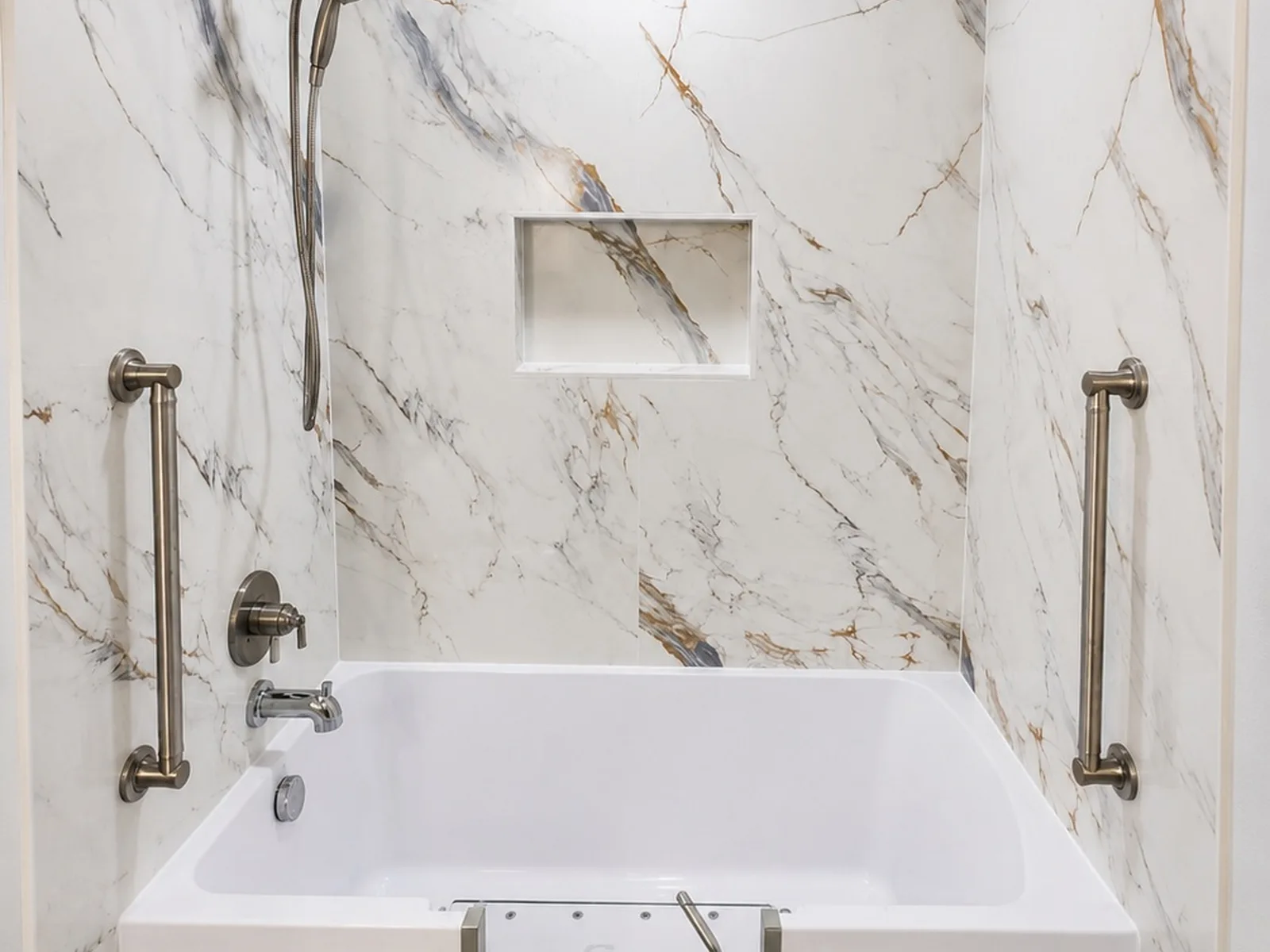 Aging-in-place walk-in tub installation