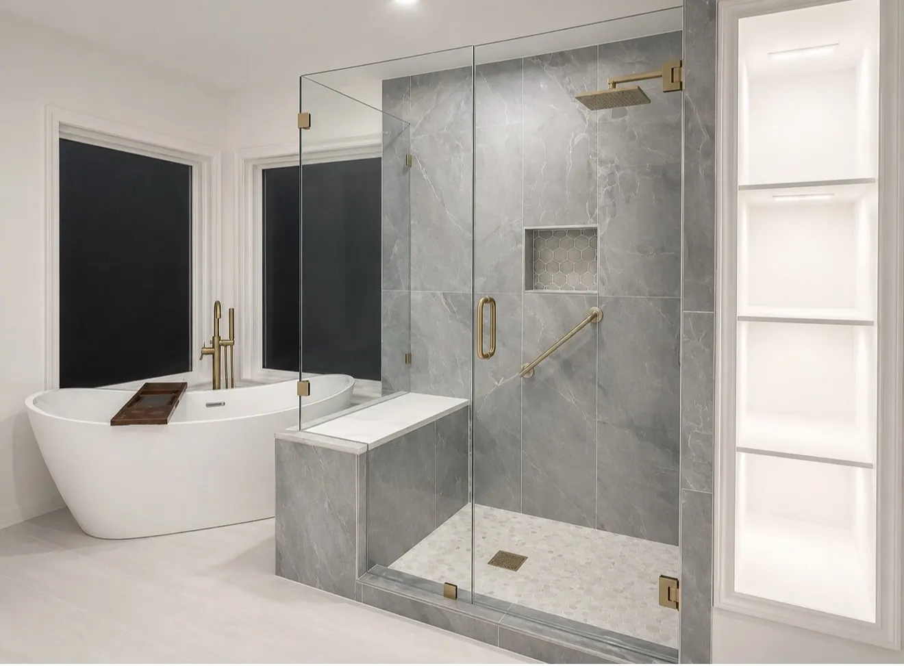 Completed AAHR full bathroom remodel with replacement windows