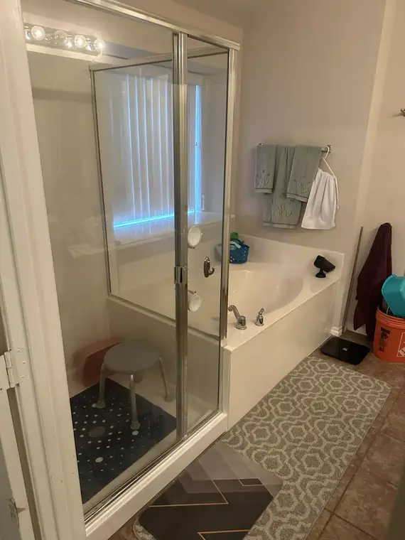 Walk-In Showers Before by All American Home Renovators