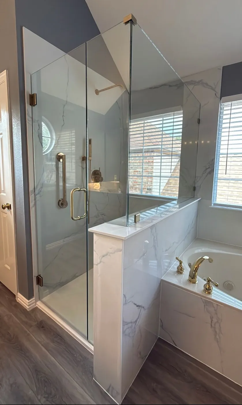 Frameless, sliding, outswing, fixed-panel and privacy glass enclosures.