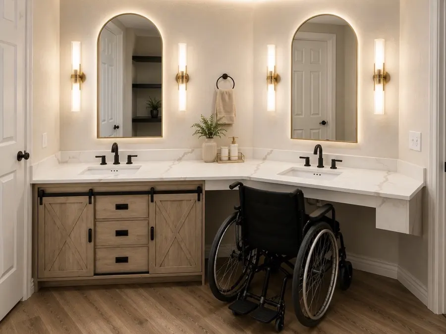 Accessible bathroom vanity