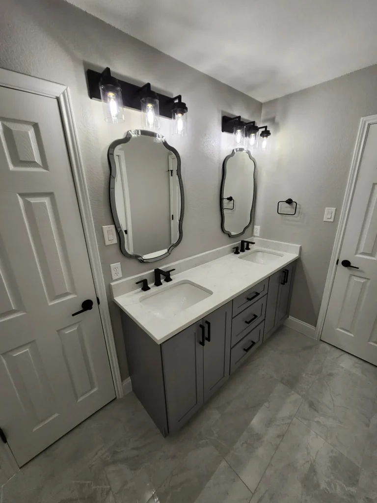 Completed bathroom remodeling project available to Lantana homeowners